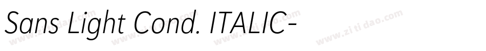Sans Light Cond. ITALIC字体转换